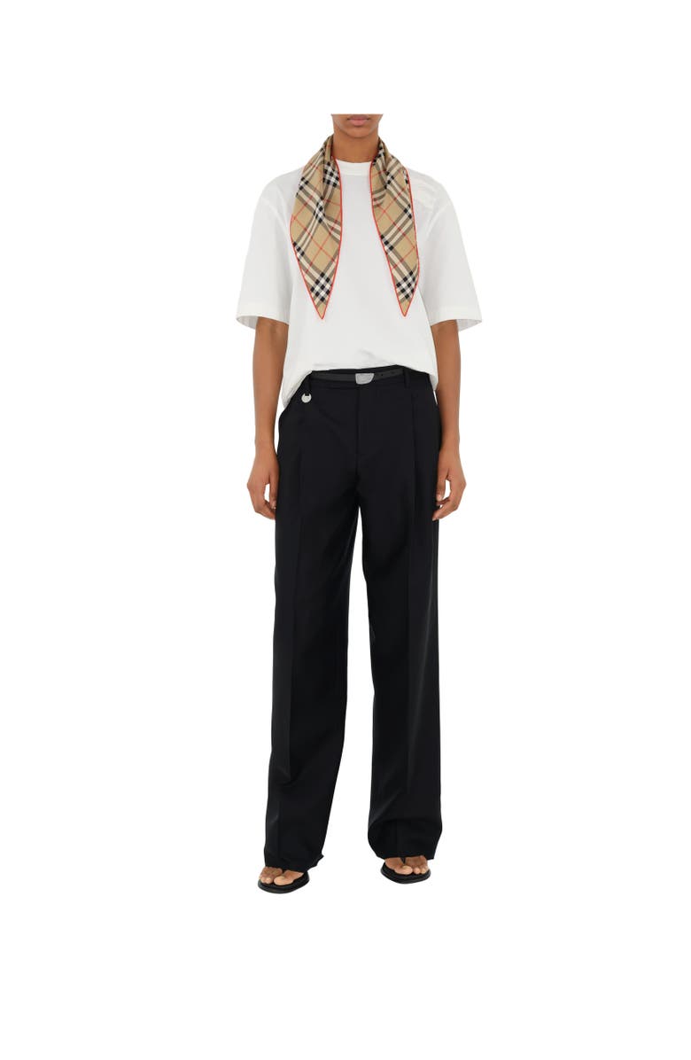 Burberry Check Silk Scarf, Alternate, color, Sand