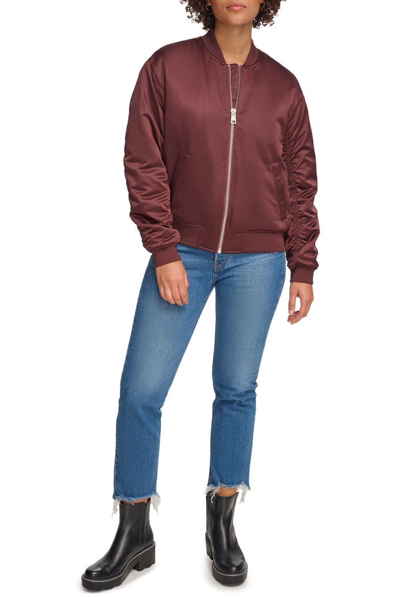 Oversize Bomber Jacket, Alternate, color, DECADENT CHOCOLATE