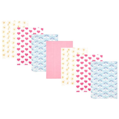 7-Pack Absorbent Flannel Burp Cloths , Cotton-Poly Blend
