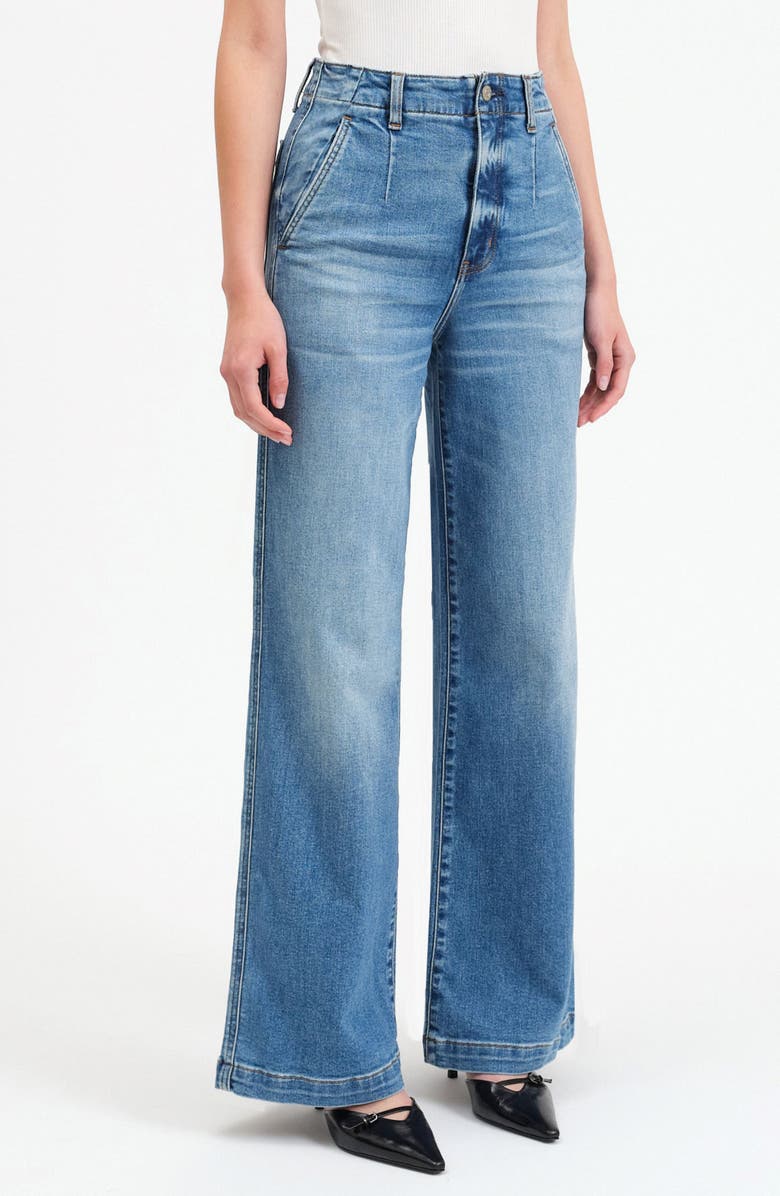 DAZE Far Out High Waist Wide Leg Trouser Jeans, Alternate, color, Pure