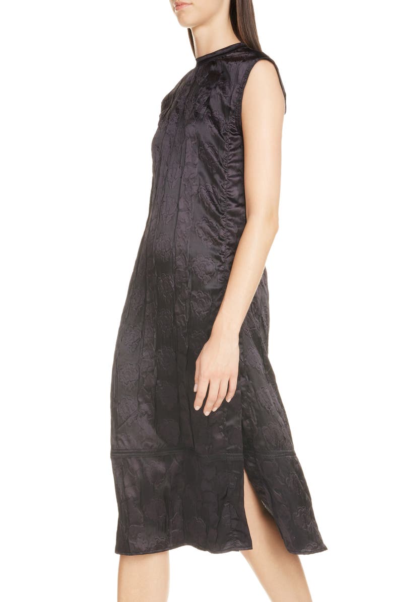 Acne Studios Darienne Shiny Embossed Midi Dress, Alternate, color, 
