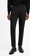 MANGO Superslim Fit Flat Front Stretch Dress Pants