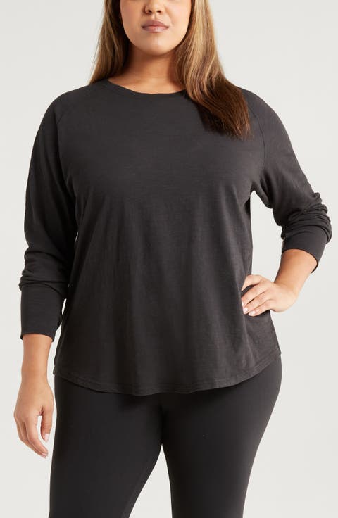 Relaxed Washed Cotton Top (Plus)