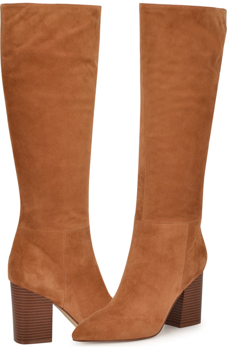 Nine West Peachey Pointed Toe Knee High Boot, Alternate, color, Medium Brown Suede