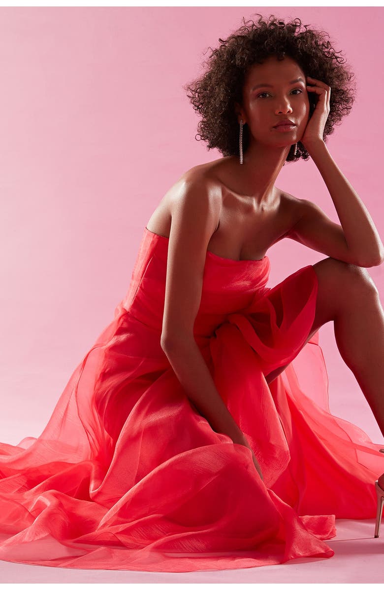 Theia Teresa Strapless Draped Gown, Alternate, color, #N/A