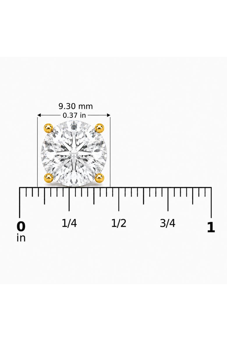 14K Yellow Gold 6.00 Cttw Lab Grown Diamond Solitaire Stud Earrings, Alternate, color, Yellow Gold