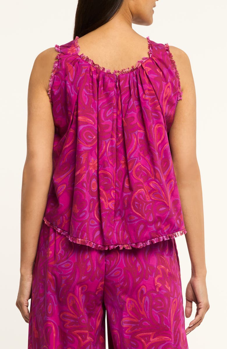 Cinq à Sept Ibbie Paisley Bloom Cotton Blend Top, Alternate, color, Purple Garnet Multi