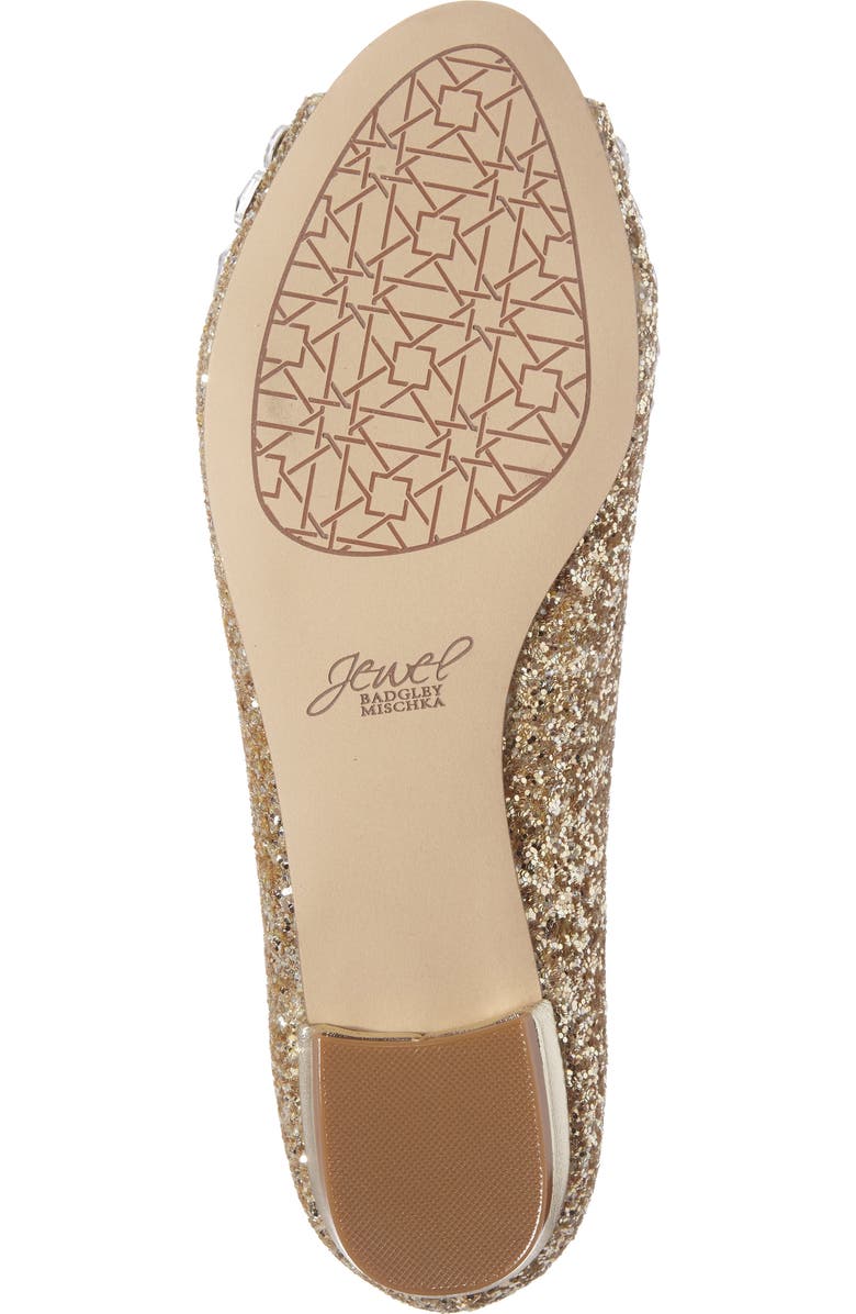 Jewel Badgley Mischka Claire Embellished Flat, Alternate, color,