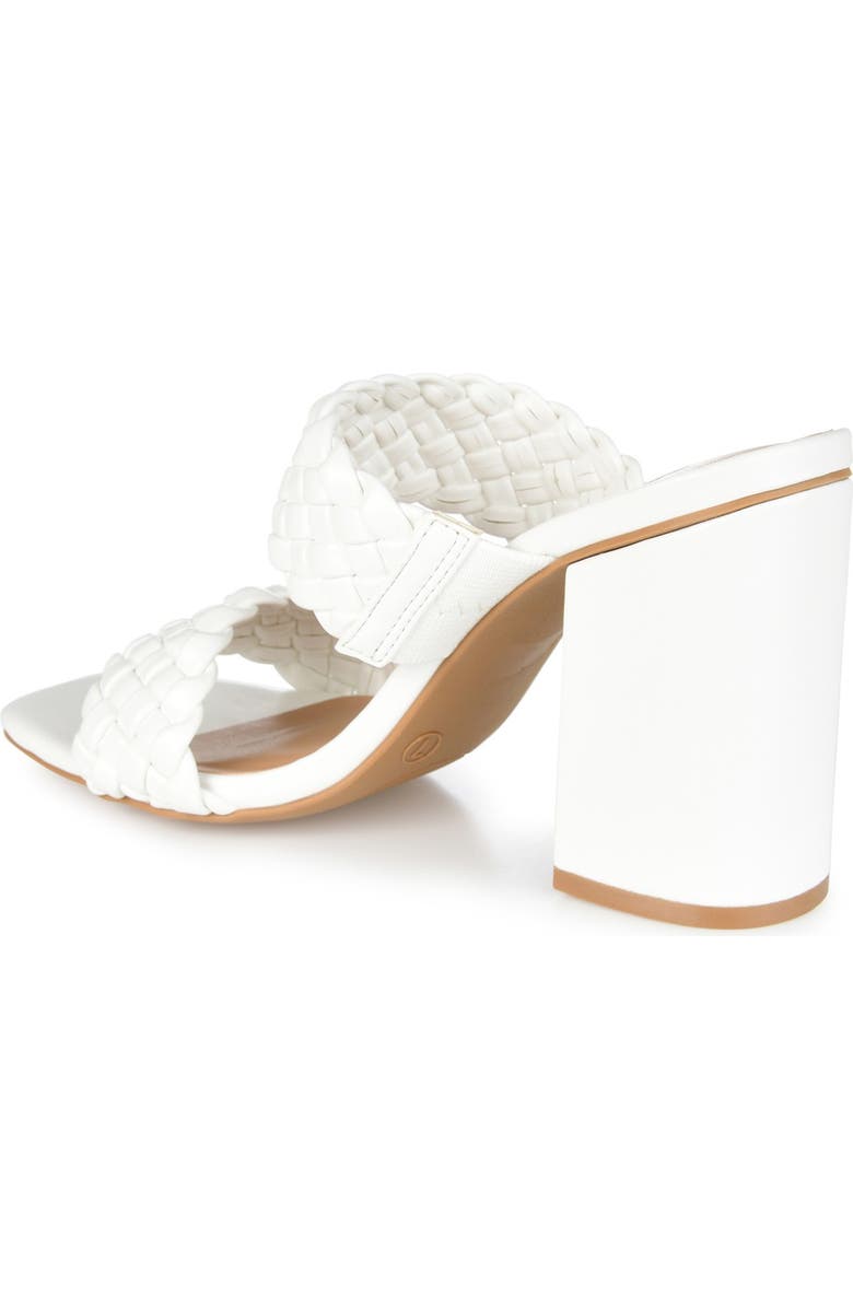JOURNEE Melissa Woven Strap Block Heel Slide Sandal, Alternate, color, White