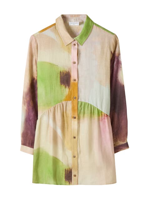 Linen Gathered Waist Tunic