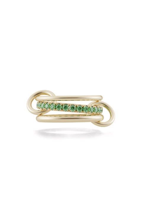 Petunia Emerald Linked Ring