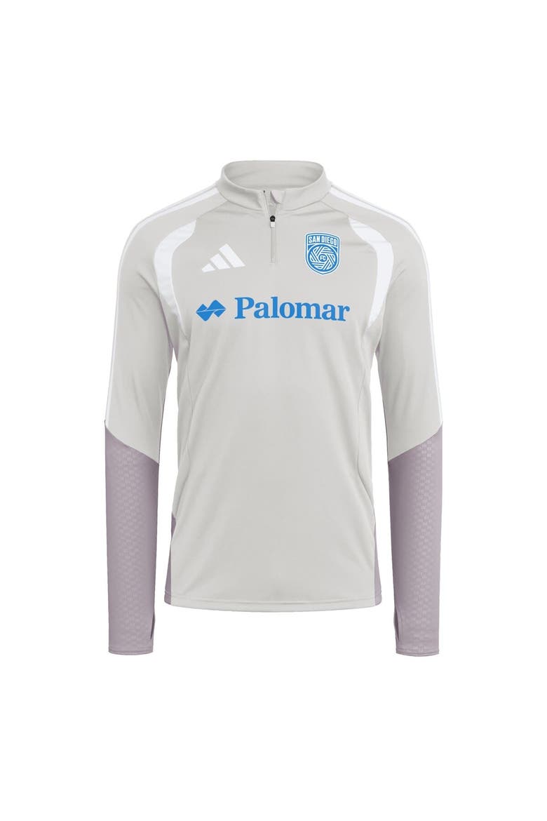 Men's adidas Silver San Diego FC 2026 Tiro Competition Quarter-Zip Training Top, Alternate, color, Silver