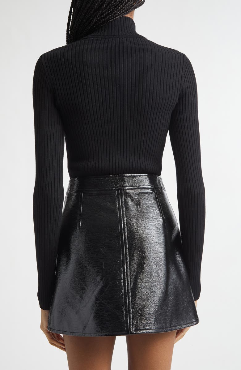 Courrèges Mock Neck Rib Sweater, Alternate, color, Black