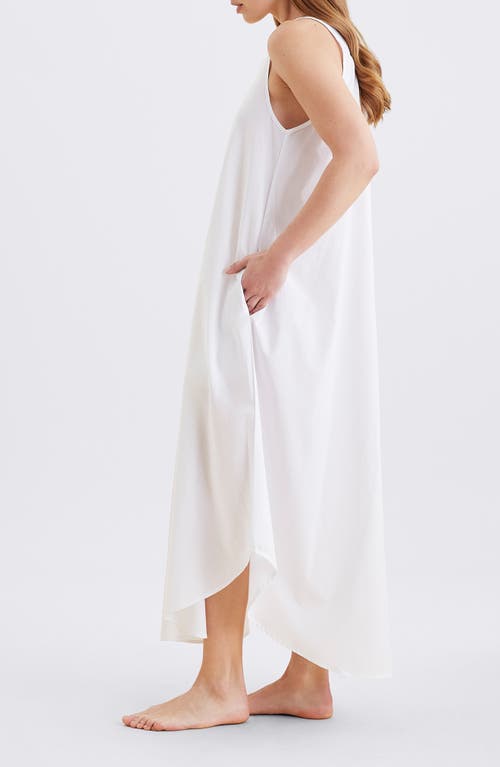 Papinelle Madison Button-up Maxi Nightgown In White