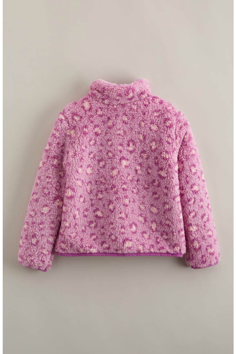 Kids' Faux Fur Jacket, Alternate, color, PINK LAVENDER CHEERFUL LEOPARD