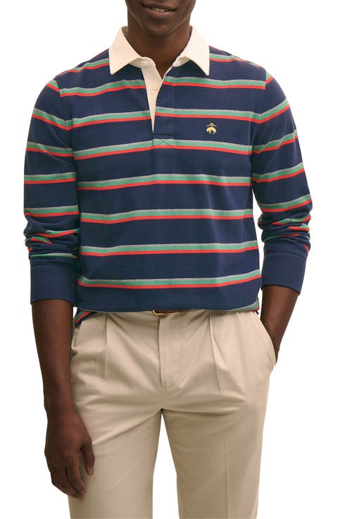 Long Sleeve Stripe Cotton Rugby Shirt
