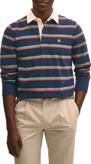 Brooks Brothers Long Sleeve Stripe Cotton Rugby Shirt
