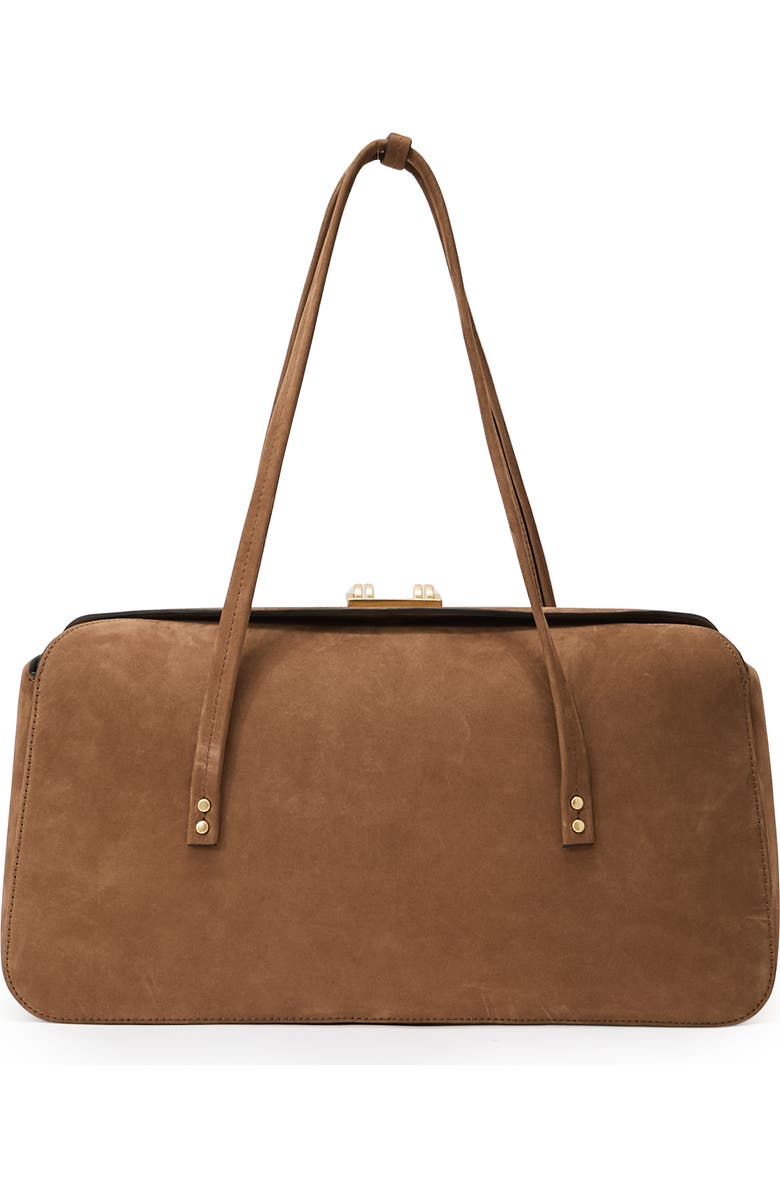 Reiss Anika Leather Bowling Bag, Main, color,