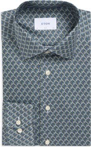 Eton Slim Fit Geometric Twill Shirt
