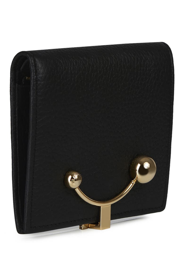 Crescent Leather Bifold Wallet, Alternate, color, BLACK