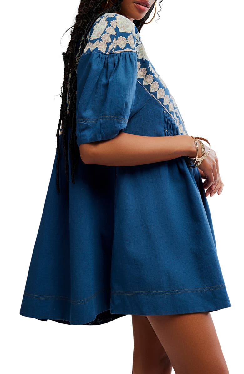 Free People Orson Shift Minidress, Alternate, color, Indigo Combo