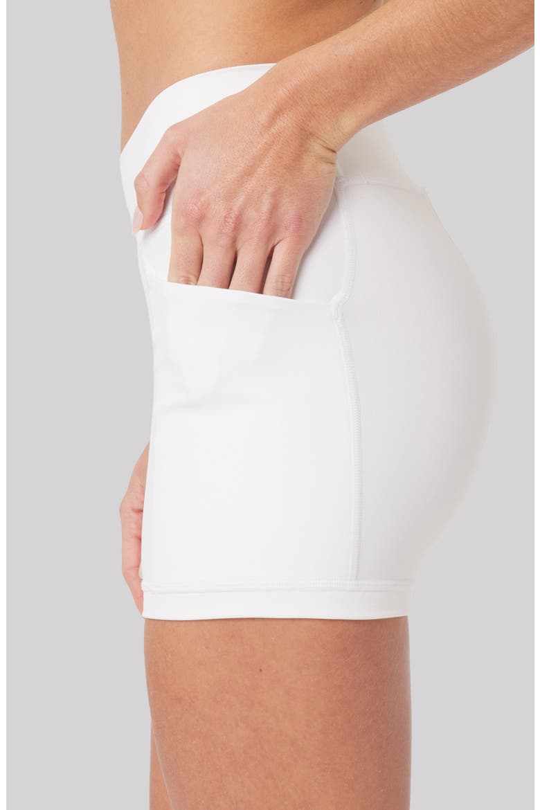 Heather Performance Pocket Bike Shorts, Alternate, color, WHITE