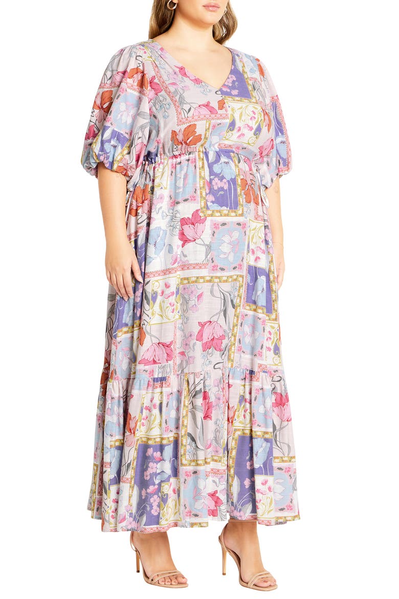 Flirtini Floral Print Maxi Dress, Alternate, color, FLIRTINI