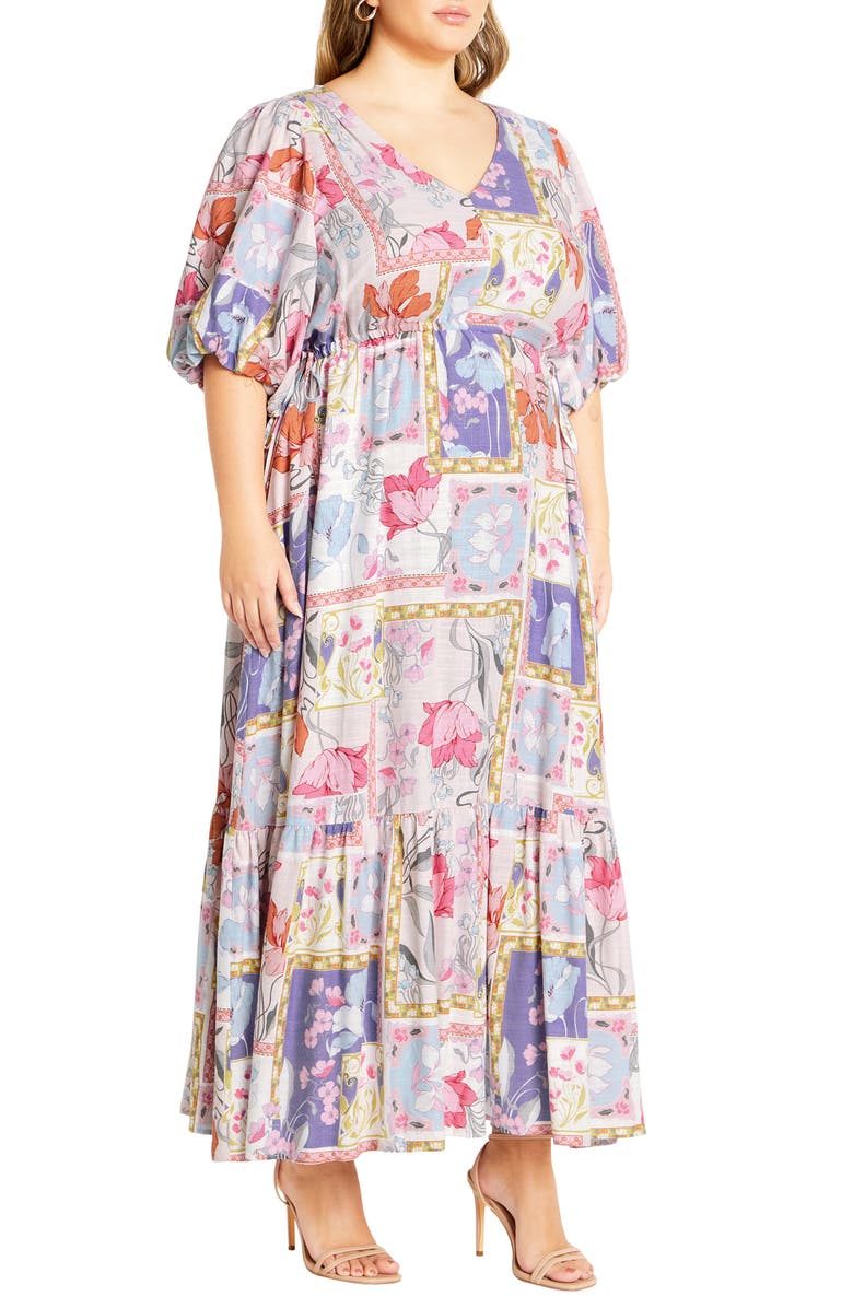 City Chic Flirtini Floral Print Maxi Dress, Alternate, color, 
