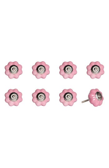 Kinetic 8-pack Knobs In Wavy Pink Silver