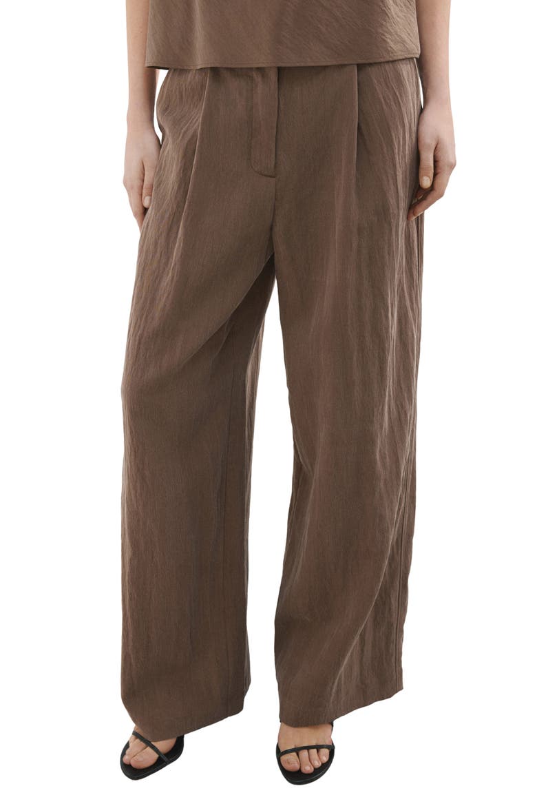 Straight Leg Lyocell Pants, Main, color, BROWN