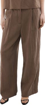 MANGO Straight Leg Lyocell Pants