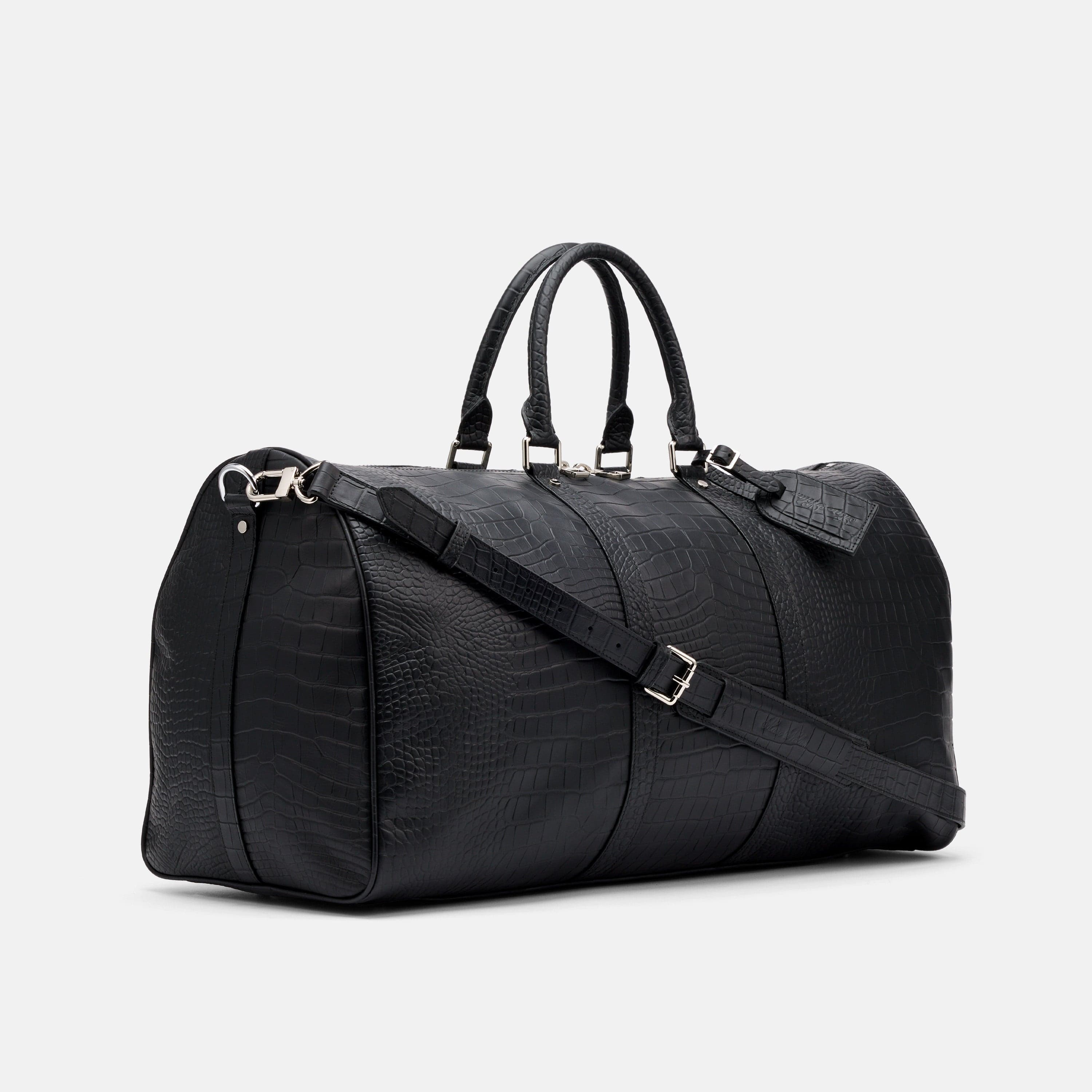 MARC NOLAN Large Weekender Duffle Bag, Alternate, color, Black Croc