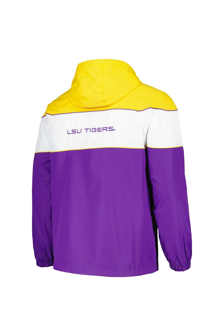 Men's G-III Sports by Carl Banks Purple LSU Tigers Center Line Half-Zip Raglan Hoodie Jacket, Alternate, color, Purple