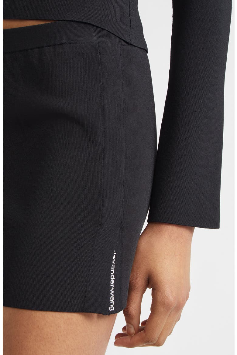Logo Vent Miniskirt, Alternate, color, BLACK