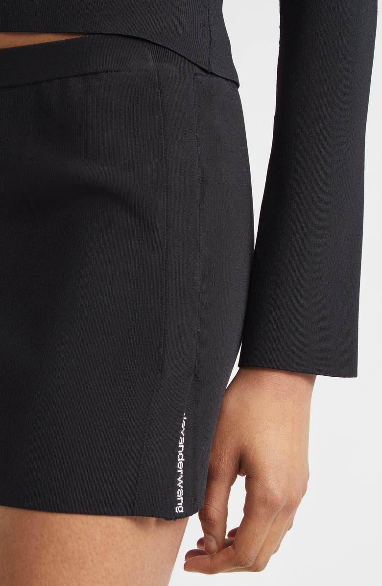 Alexander Wang Logo Vent Miniskirt, Alternate, color, Black