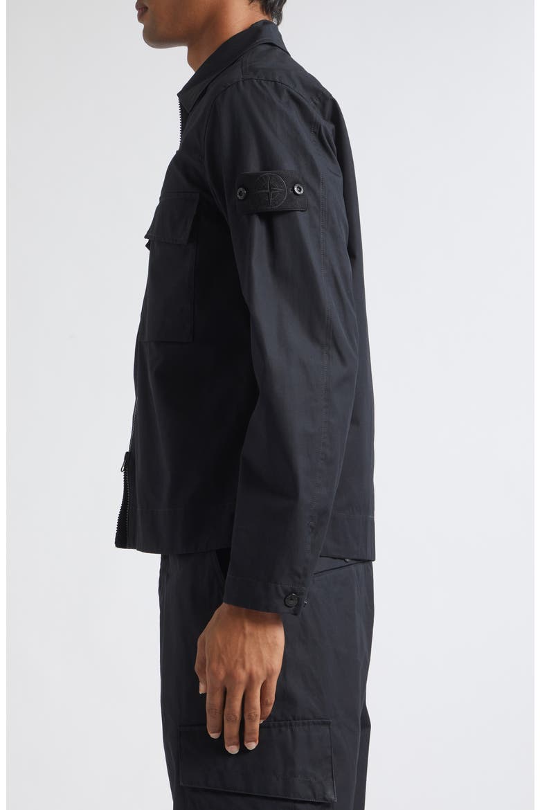 Cotton Overshirt, Alternate, color, V0029 BLACK