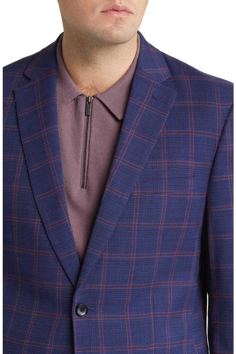 Windowpane Check Wool Blazer, Alternate, color, BLUE