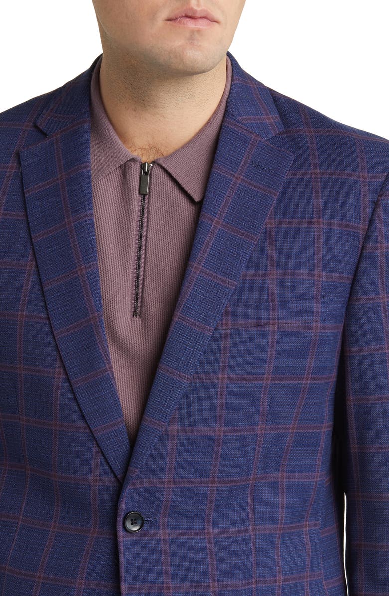DANIEL HECHTER Windowpane Check Wool Blazer, Alternate, color, Blue