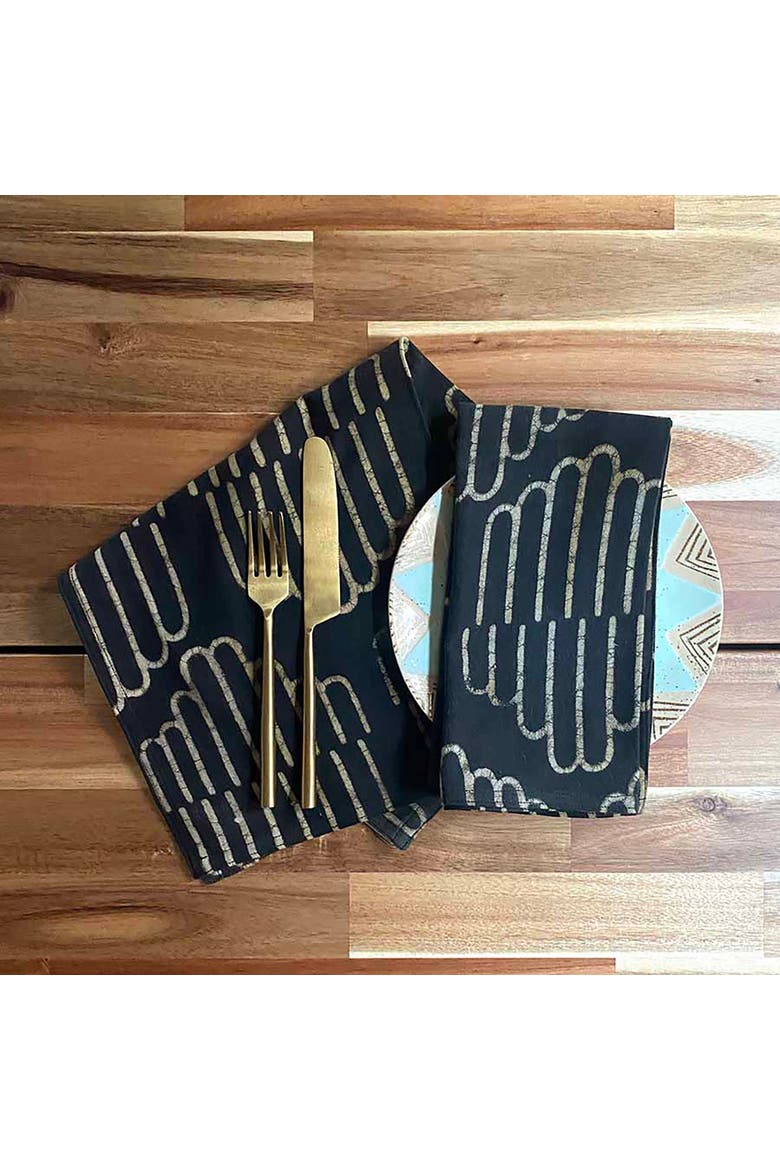 Handcrafted Cotton Table Napkins, Alternate, color, Black