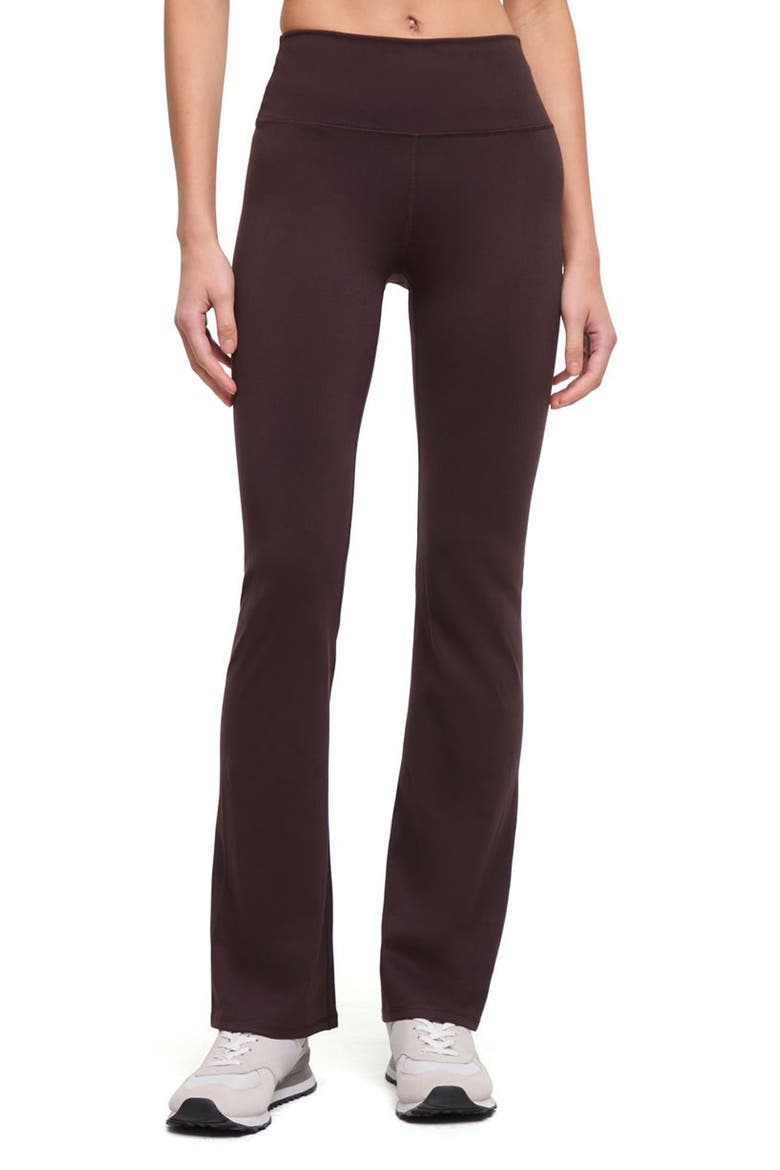 Bea Flare Leggings & Scrunchie Set, Main, color, MOLE BROWN/ MULTI