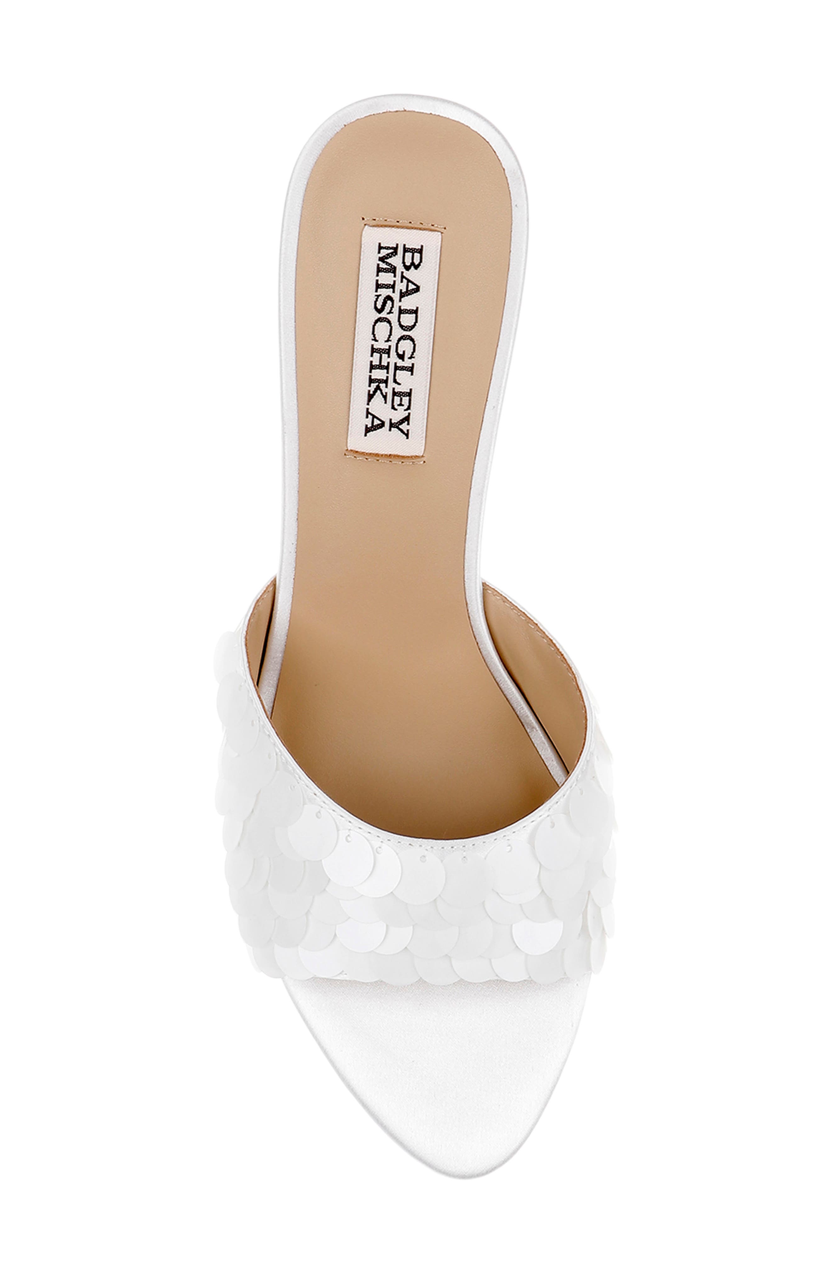 Badgley Mischka Collection Winika Slide Sandal, Alternate, color, White Satin