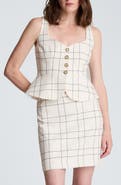 Kenneth Cole Windowpane Plaid Peplum Vest