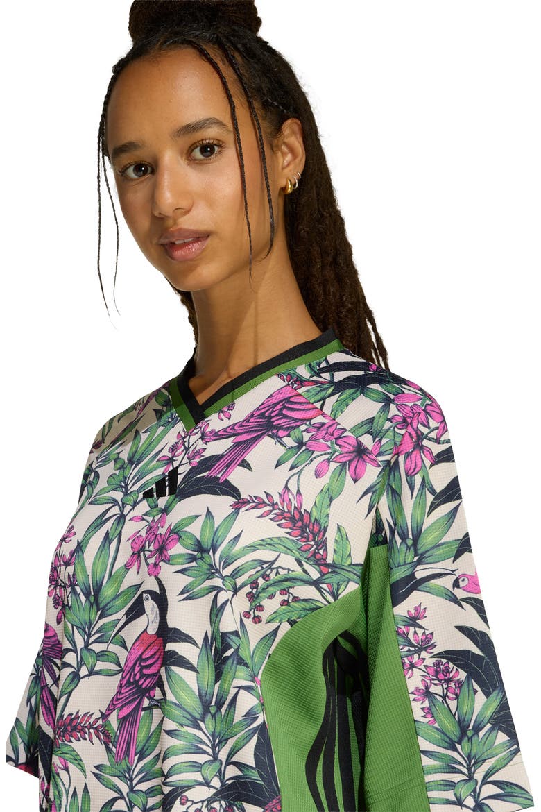 x FARM Rio Oversize T-Shirt, Alternate, color, GREEN/ CRYSTAL LINEN/ FUCHSIA