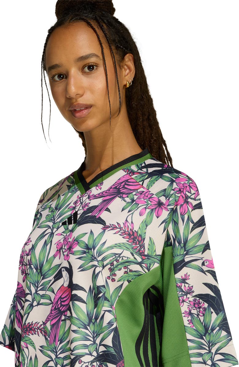 adidas x FARM Rio Oversize T-Shirt, Alternate, color, Green/ Crystal Linen/ Fuchsia