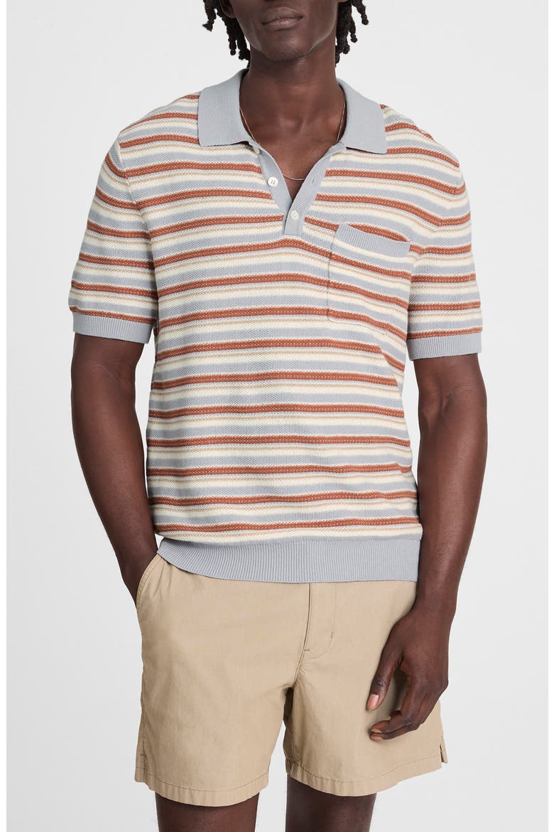 Cotton & Linen Sweater Polo, Main, color, SOLSTICE