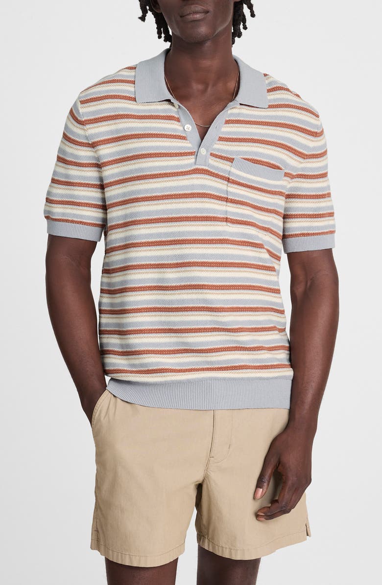 Madewell Cotton & Linen Sweater Polo, Main, color, Solstice