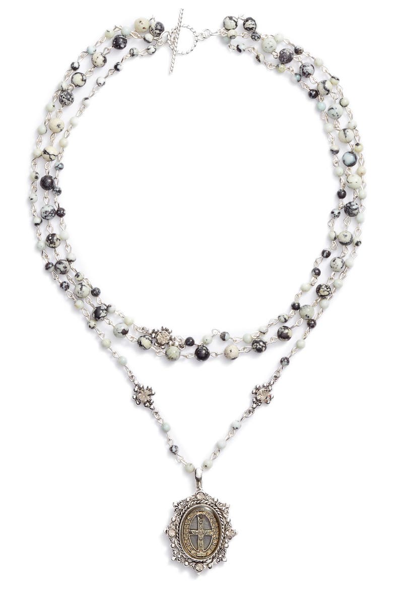 Magdalena Multistrand Necklace (Nordstrom Exclusive), Main, color, SILVER/ BUFFALO QUARTZ