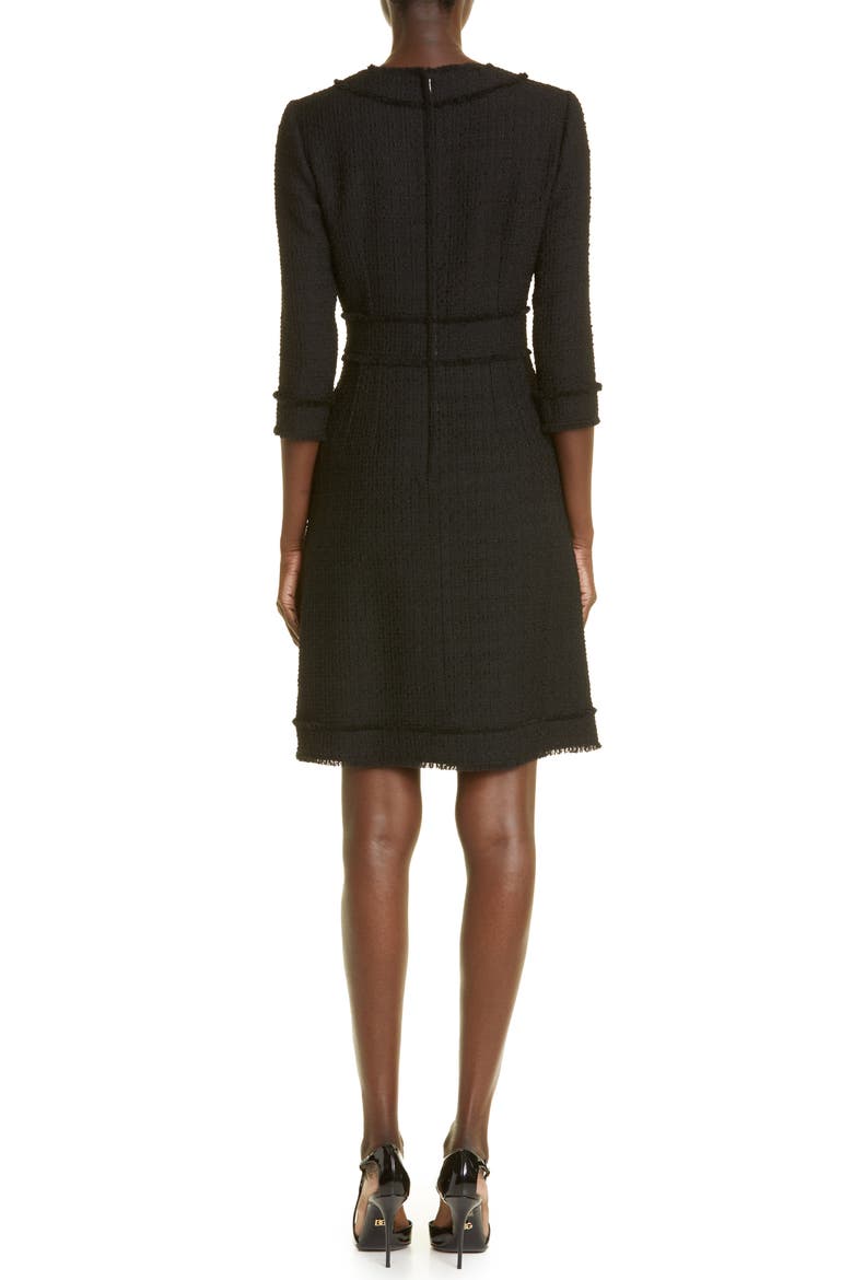Raschel Tweed Shirtdress, Alternate, color, BLACK