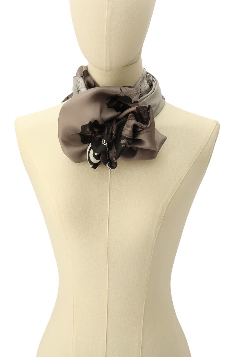 Agatha Fawn Brown Silk Twill Square Scarf, Alternate, color, CINNAMON BROWN