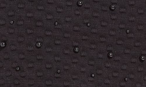 Lyssé Lysse Valentina Imitation Pearl Short Sleeve Sweater In Black